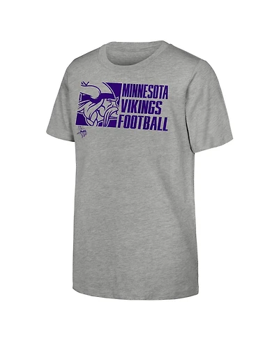 Outerstuff Big Boys and Girls Heather Gray Minnesota Vikings Post Game T-Shirt