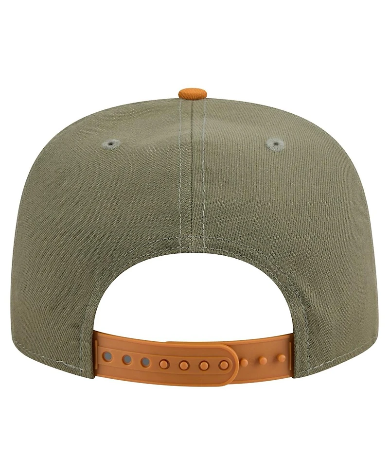 New Era Men's Olive/Brown Houston Astros Color Pack A-Frame 9FIFTY Snapback Hat
