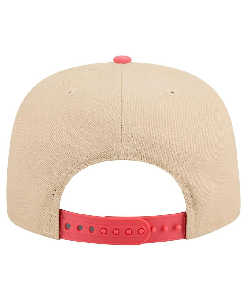 New Era Men's Light Beige/Coral Detroit Tigers Color Pack A-Frame 9FIFTY Snapback Hat