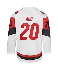 Outerstuff Big Boys and Girls Sebastian Aho White Carolina Hurricanes Away Replica Player Jersey