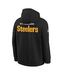 Nike Big Boys and Girls Black Pittsburgh Steelers Sideline Club Fleece Hoodie