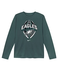 Nike Preschool Midnight Green Philadelphia Eagles Primetime Legend Icon Long Sleeve Performance T-Shirt