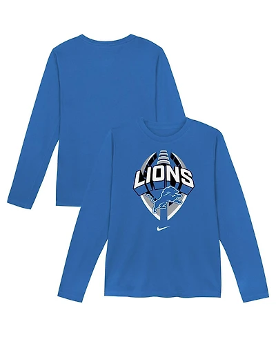 Nike Preschool Blue Detroit Lions Primetime Legend Icon Long Sleeve Performance T-Shirt