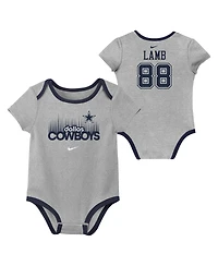 Nike Baby Boys and Girls 3-Pack CeeDee Lamb Dallas Cowboys Name Number Bodysuit Set