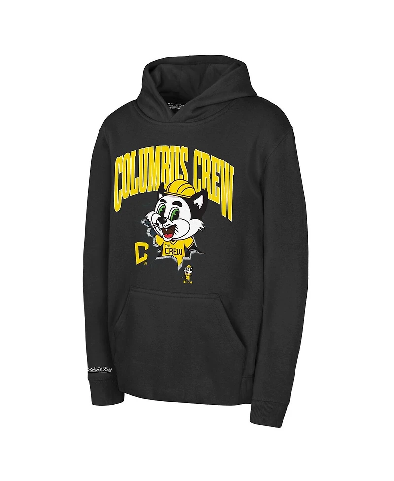 Mitchell & Ness Big Boys and Girls Black Columbus Crew Mascot Break Out Pullover Hoodie