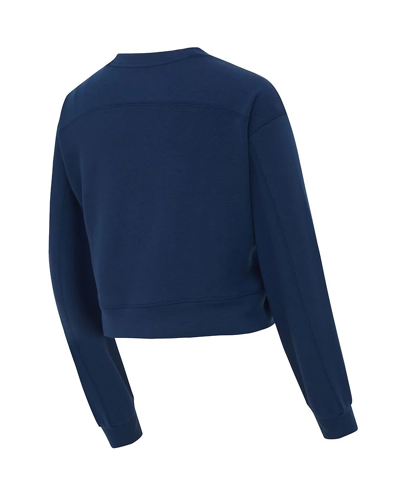 Concepts Sport Women's Navy San Diego Fc Tri-Blend Darby Knit Long Sleeve Crop Top