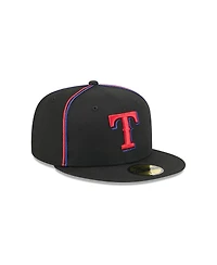 New Era Men's Black Texas Rangers Soutache 59FIFTY Fitted Hat