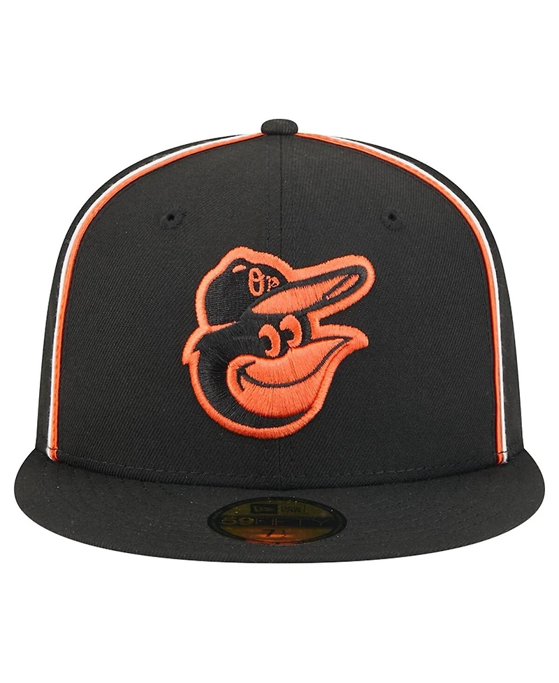 New Era Men's Black Baltimore Orioles Soutache 59FIFTY Fitted Hat