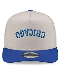 New Era Men's Cream/Royal Chicago Cubs Upside Down City Name A-Frame 9FIFTY Snapback Hat