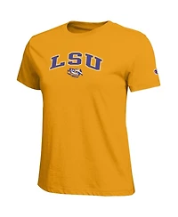 Champion Women's Gold Lsu Tigers Arched Over Logo T-Shirt