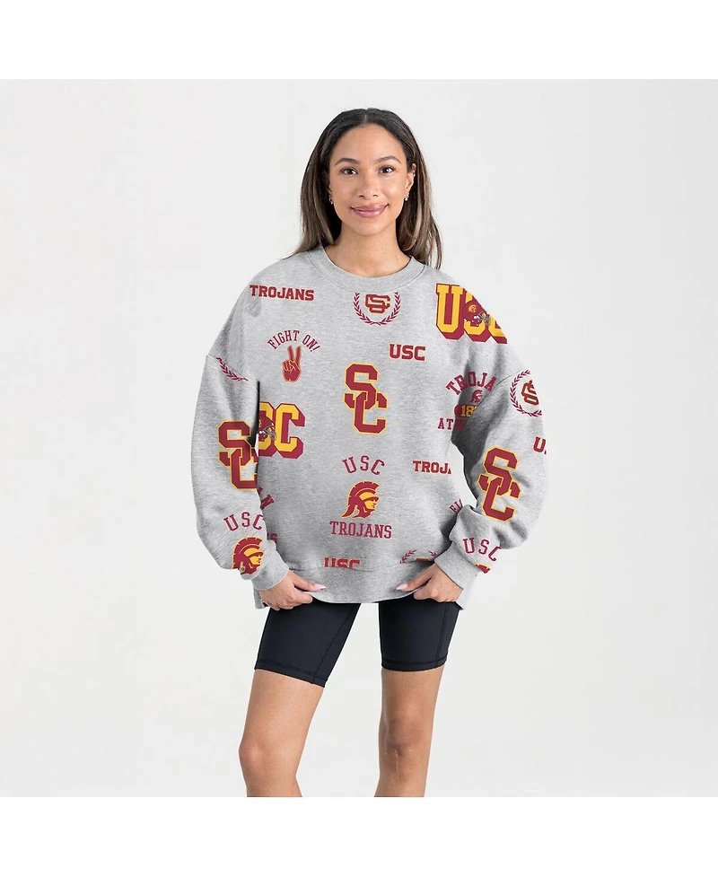 Gameday Couture Women's Gray Usc Trojans Always on Repeat Fleece Sweatshirt