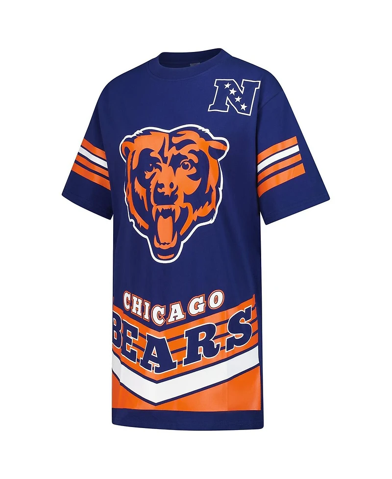 Gameday Couture Women's Navy Chicago Bears Perfect Score Vintage T-Shirt Dress