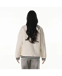 The Wild Collective Women's Cream Cincinnati Bengals Oversized Vintage French Terry Sweatshirt