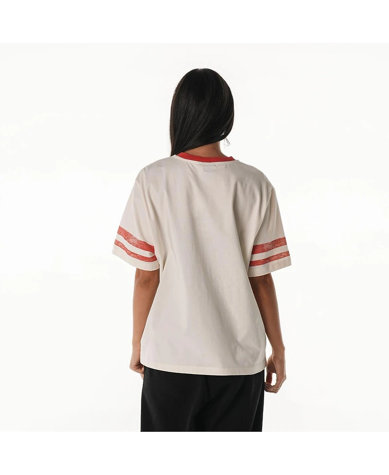 The Wild Collective Women's Cream Tampa Bay Buccaneers Vintage Drop Shoulder Oversized Boyfriend T-Shirt