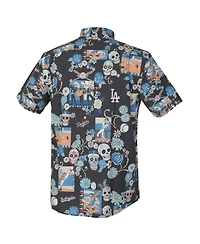 Reyn Spooner Men's Black Los Angeles Dodgers Dia De Los Muertos Performance Full-Button Aloha Shirt