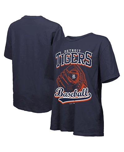 Majestic Women's Navy Detroit Tigers Oversized First Base T-Shirt