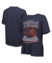 Majestic Women's Navy Detroit Tigers Oversized First Base T-Shirt