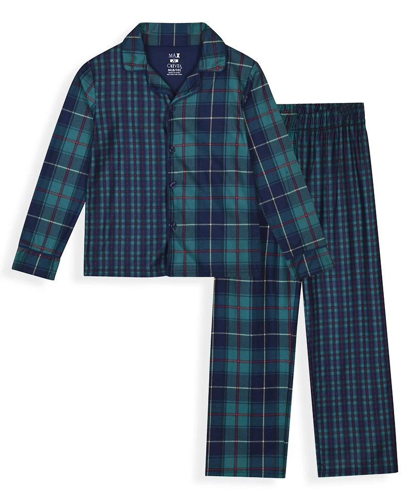 Max & Olivia Boys 4-20 2-Piece Long Sleeve Shirt and Pants Pajama Set