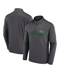 Fanatics Men's Heather Charcoal New York Jets Head-to-Head Quarter-Zip Pullover