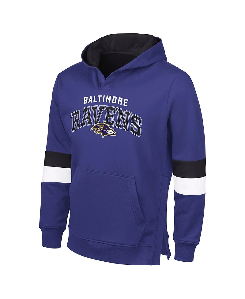 G-iii Sports by Carl Banks Men's Purple/Black Baltimore Ravens Adaptive Faceoff Pullover Hoodie