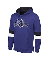 G-iii Sports by Carl Banks Men's Purple/Black Baltimore Ravens Adaptive Faceoff Pullover Hoodie