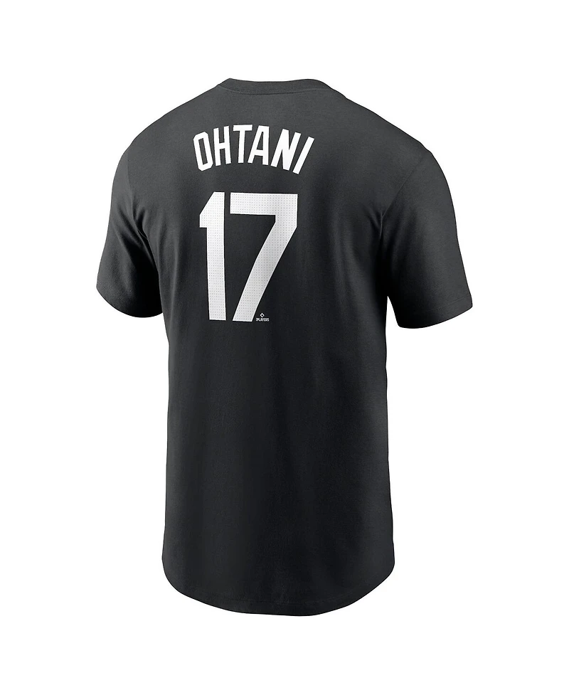 Nike Men's Shohei Ohtani Black Los Angeles Dodgers 2024 Fuse Name Number T-Shirt