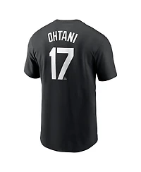 Nike Men's Shohei Ohtani Black Los Angeles Dodgers 2024 Fuse Name Number T-Shirt