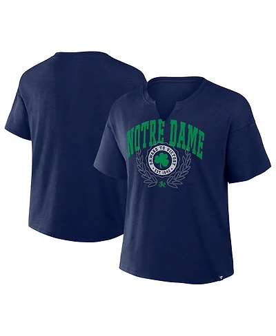 Fanatics Women's Navy Notre Dame Fighting Irish Championship Drive Slub Boxy T-Shirt