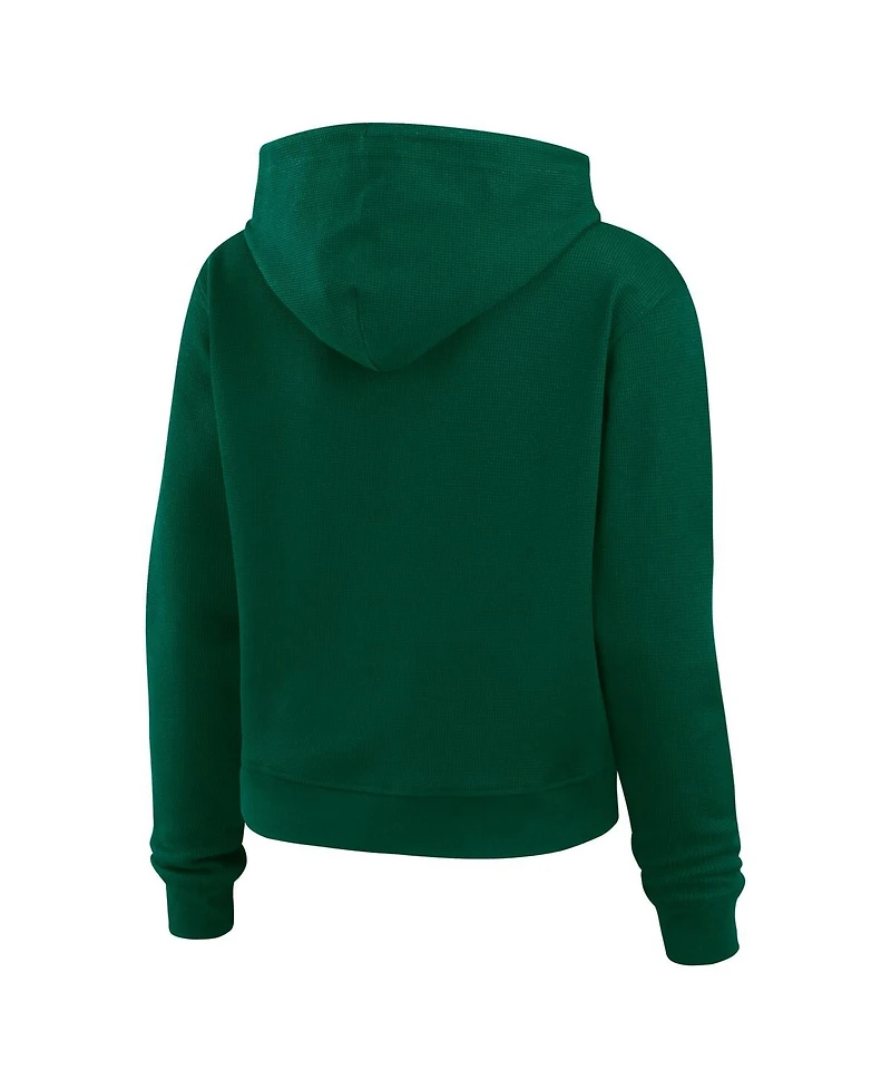 Wear by Erin Andrews Women's Green New York Jets Plus Size Waffle Hoodie Pullover Top