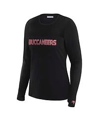 Wear by Erin Andrews Women's x Gracie Hunt Black Tampa Bay Buccaneers Mesh Panel Long Sleeve T-Shirt