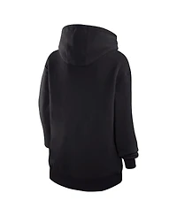 G-iii 4Her by Carl Banks Women's Black Detroit Lions Team Logo Graphic Fleece Tri-Blend Pullover Hoodie