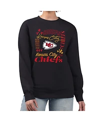 G-iii 4Her by Carl Banks Women's Black Kansas City Chiefs Collage Graphic Fleece Pullover Sweatshirt