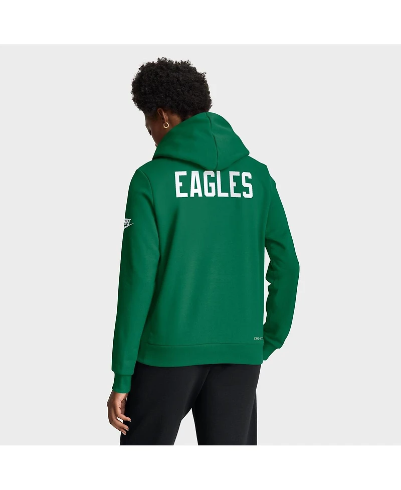 Nike Women's Kelly Green Philadelphia Eagles Throwback Sideline Standard Issue Dri-fit Hoodie