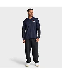 Nike Men's Navy Denver Broncos Sideline Dri-fit Half-Zip Pullover Hoodie