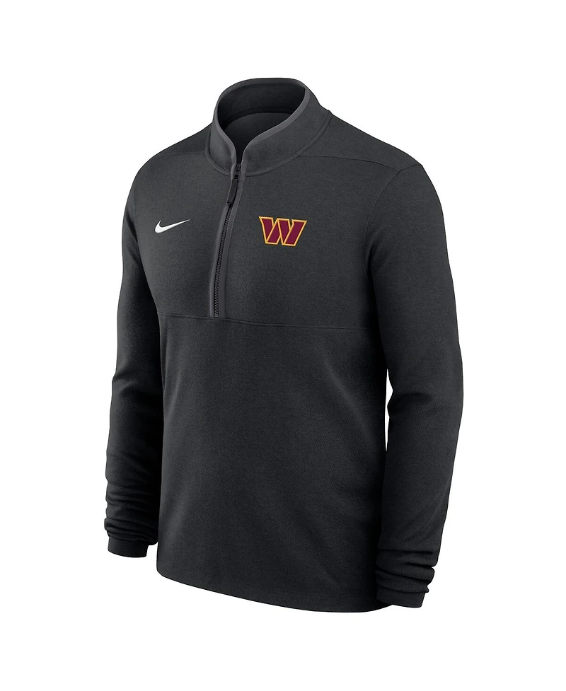 Nike Men's Black Washington Commanders Lightweight Victory Dri-fit Half-Zip Pullover Hoodie