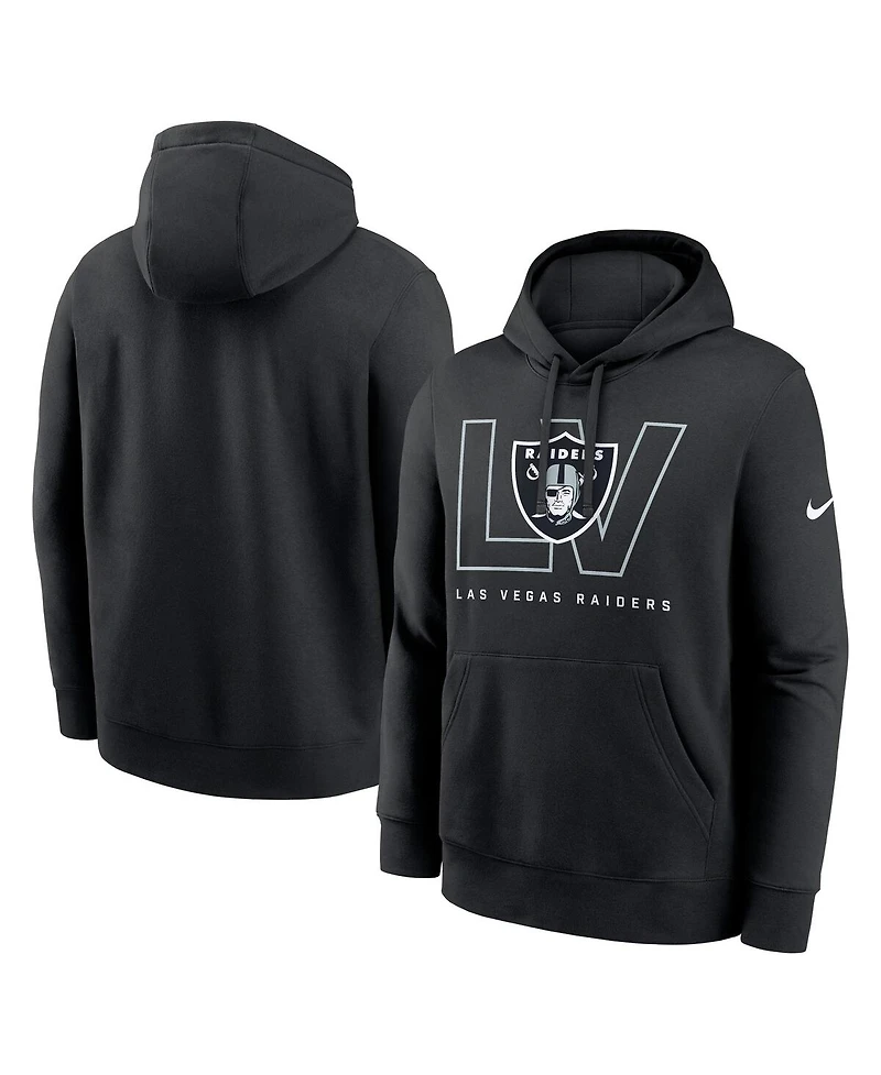 Nike Men's Black Las Vegas Raiders Busted Play Club Fleece Pullover Hoodie