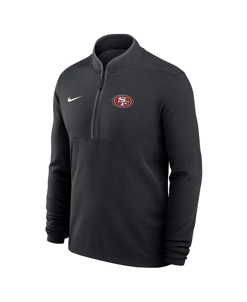Nike Men's Black San Francisco 49ers Lightweight Victory Dri-fit Half-Zip Pullover Hoodie