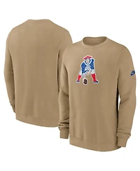Nike Men's Tan New England Patriots Swing Pass Rewind Club Pullover Sweatshirt