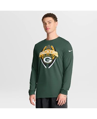 Nike Men's Green Bay Packers Primetime Legend Icon Performance Long Sleeve T-Shirt
