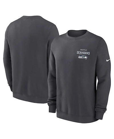 Nike Men's Anthracite Seattle Seahawks Primetime Club Fleece Pullover Sweatshirt