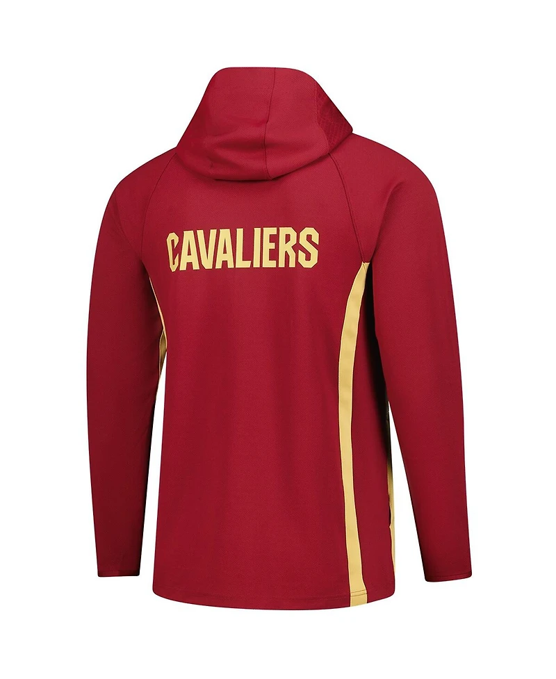 Nike Men's Wine Cleveland Cavaliers Authentic On Court Zone Quarter-Zip Dri-fit Hoodie Jacket