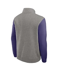 Nike Men's Heather Gray/Purple Clemson Tigers Club Fleece Half-Zip Pullover Sweatshirt
