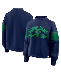 Fanatics Women's Navy Notre Dame Fighting Irish Oversized Hometown Premium Punt Coverage Raglan Pullover Sweatshirt