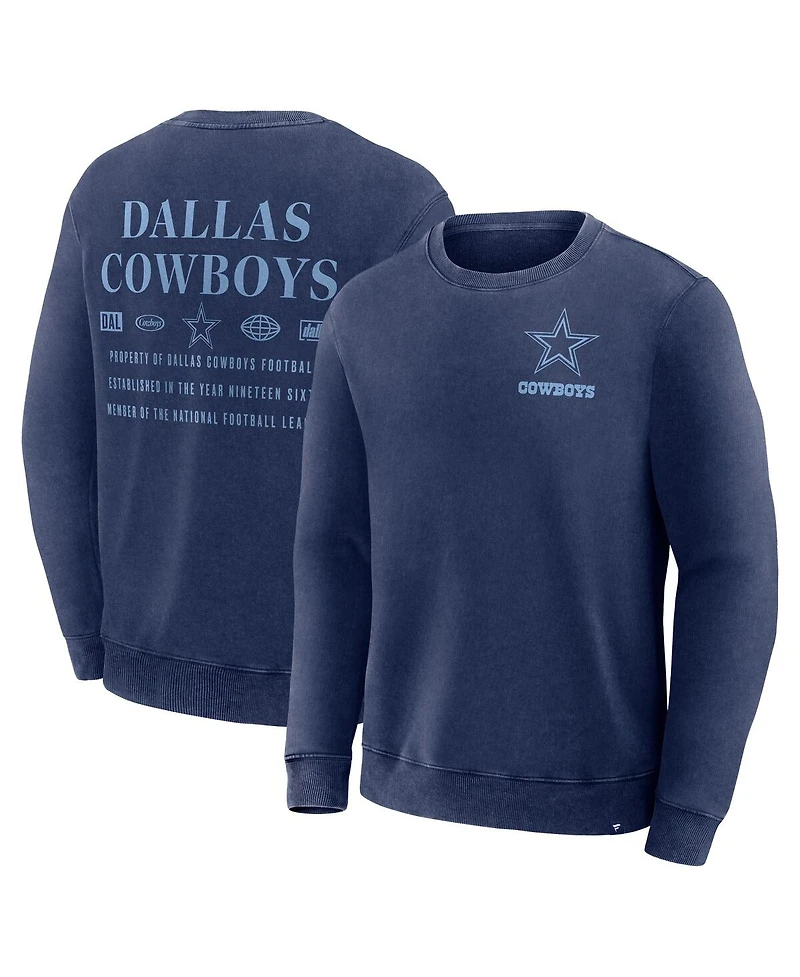 Fanatics Men's Navy Dallas Cowboys Deep Route Pullover Sweatshirt