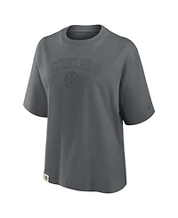 Nike Women's Charcoal Pittsburgh Steelers Glory Arch Boxy T-Shirt