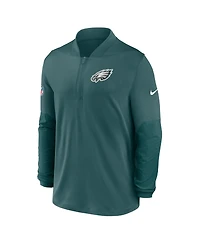 Nike Men's Green Philadelphia Eagles Sideline Dri-fit Half-Zip Pullover Hoodie