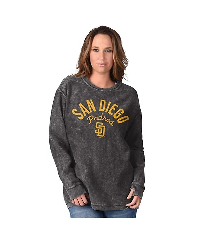 G-iii 4Her by Carl Banks Women's Black San Diego Padres Comfy Cord Pullover Sweatshirt