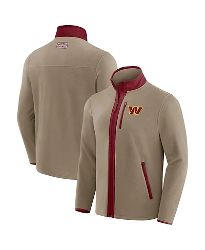 Nfl x Darius Rucker Collection by Fanatics Men's Tan Washington Commanders Heavyweight Polar Fleece Full-Zip Jacket