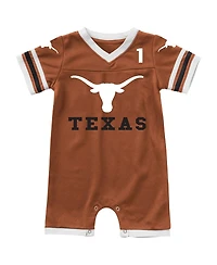 Colosseum Baby Boys and Girls Newborn Texas Orange Longhorns Bumpo Football Romper