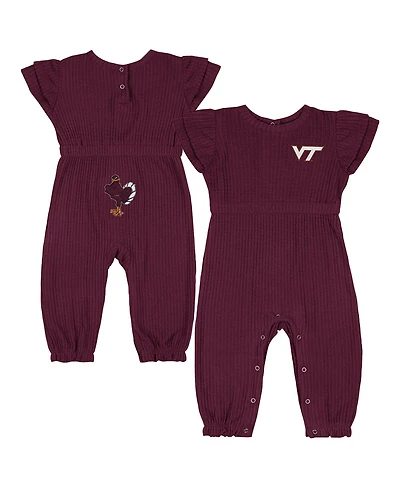 Colosseum Baby Boys and Girls Maroon Virginia Tech Hokies Beautopia Waffle Knit Romper